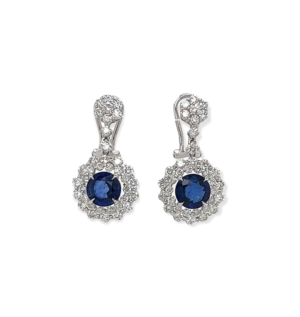 Light Blue Halo Dangle Earrings Made w/ Swarovski Crystals in 925 Silver -  Walmart.com